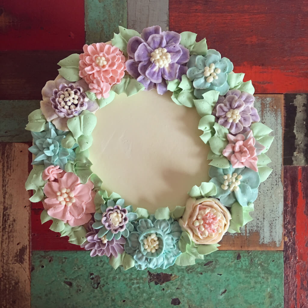 Torta con Flores de Buttercream